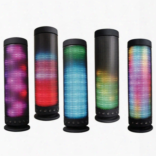 High Quality Portable Outdoor Home Led Light Dance 360 Degree Stereo Bluetooth 4.0 Wireless Speaker Dhl Free Ship