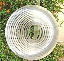 Hollow Circle Stainless Seel Wind Spinnerf Or Home Garden Indoor Outdoor Epoxy Coating With Sparkles Powder Laser Cut Never Rust 12inch