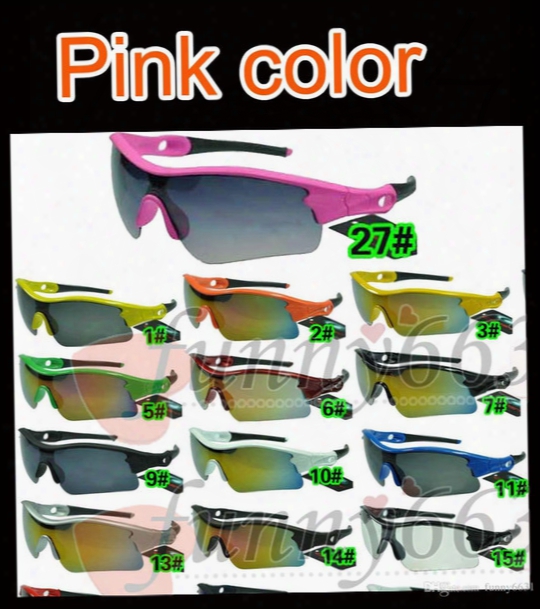 Hot Men Sports Spectacles Bicycle Glass Outdoor Sunglasses Pink Cycling Sunglasses Fashion Dazzle Colour Mirrors A+++ 29colors Free Shipping