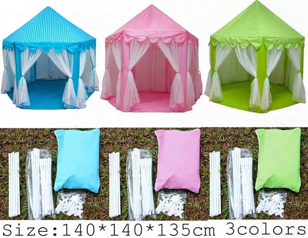 Ins Children Portable Toy Tents Princess Castle Play Game Tent Activity Fairy House Fun Indoor Outdoor Sport Playhouse Toy Kids Gifts B1359