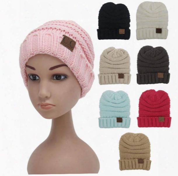 Kids Winter Keep Warm Cc Beanie Knitting Hats High Quality Boys Girls Wool Knit Skull Designer Hat Outdoor Sports Caps For Baby Children C63