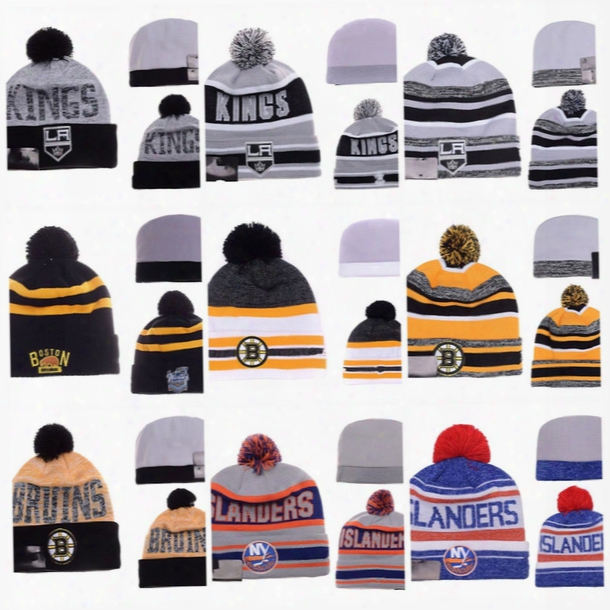 Men Women Boston Bruins New York Islanders Los Angeles Kings Cap Winter Beanie Hats Knitted Wool Hat Gorro Bonnet With Hockey Caps