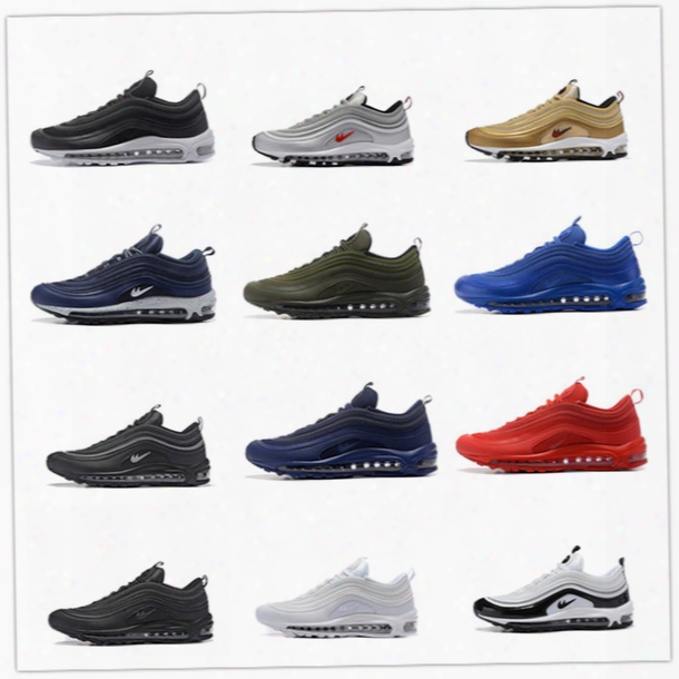 Mens Athletic Low Max 97 Og Breathable Men Running Shoes Fashion Silver Gold Sneakers Man Maxes 97 Sports Outdoor Trainers Shoes 40-46