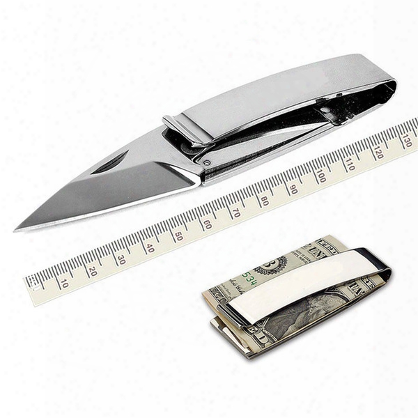 Mini Outdoor Survival Tool Edc Tool Folding Knife Money Cash Clip Military Self Defense Trinket Multi Function Tool 2504075