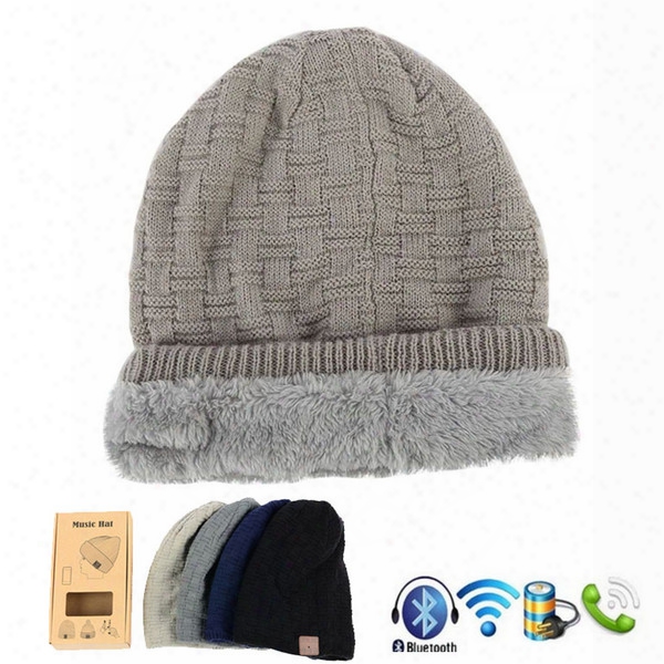 New Fashion Beanie Hat Cap Wireless Bluetooth Earphone Smart Headset Speaker Mic Winter Outdoor Sport Stereo Music Hat With Retail Box