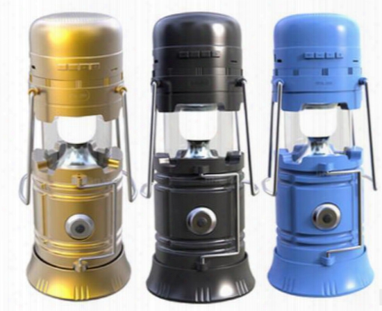 New Portable Outdoor Bluetooth Speaker Led Camping Lantern Solar Collapsible Light For Camping Hiking Wireless Speakers Tf Card Fm Radio