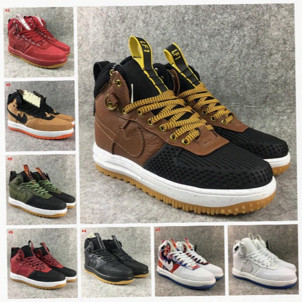 New Real Leather Lunar Air 1 Duckboot Men&#039;s Sneaker High Cut Skateboard Shoes Walking Outdoor Sports Shoes Jogging A1 Shoe1s 40-45