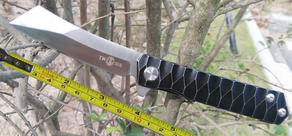 New Twosun Full Tc4 Titanium Handle D2 Razor Blade Ball Bearings Fast Open Opening Pocket Hunting Outdoor Folding Knife Ts40-ts402402