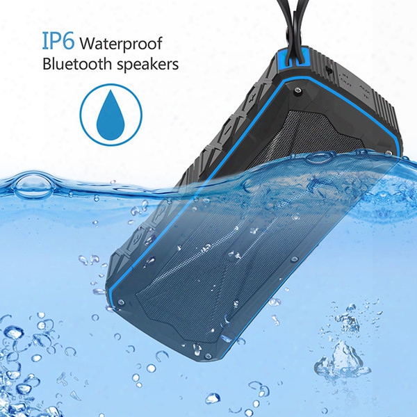 New Waterproof Bluetooth Speaker Portable Outdoor Subwoofer With Wo Speakers Wireless Music Player Shockproof Dustproof Power Bank Function