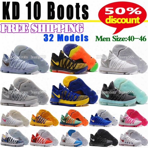 Newest Zoom Kd 10 Oreo Rainbow Men Basketball Shoes Kd 10 X Elite Discount Kevin Durant Outdoor 32 Colors Sport Sneakers Free Shipping