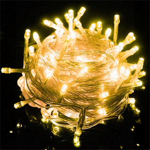 Outdoor Indoor 110v 220v 9 Colors 10m 100 Led String Lights Holiday Christmas Xmas Wedding Decorations Party New Year&#039;s Lighting