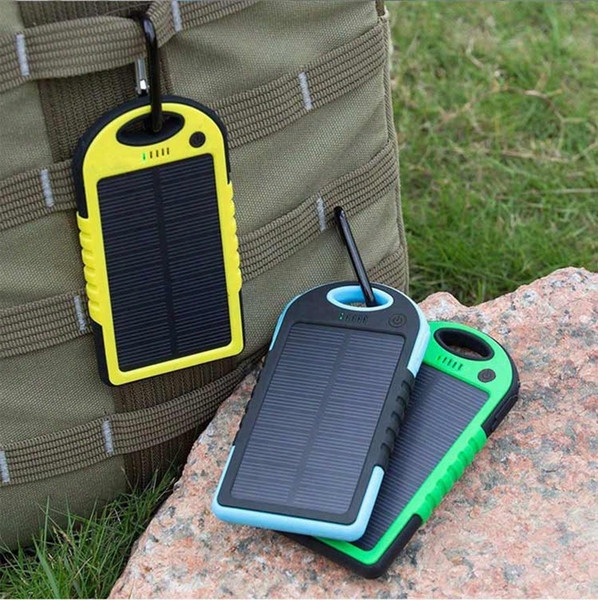 Portable Solar Charger Power Bank Panel 5000mah 12000mah For Moblie Phone Cellphone Smartphone 2 Usb Ports Waterproof Outdoor Solar Battery