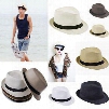 Unisex Straw Fedora Panama Hats Outdoor Stingy Brim Beach Sun Caps Wholesale Free Shipping Mix Colors Choose ZDS