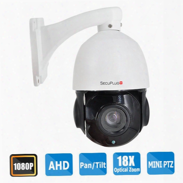 Secuplug+ Exterior 1080p Ahd Ptz Dome Camera With 18x Optical Zoom And 150ft Night Vision,rs485 Control And 360continuous Rotation(only Work