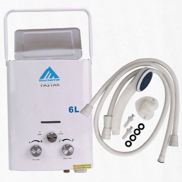 Ship From Germany! 6l Portable Outdoor Shower Lpg Propane Gas Tankless Instant Hot Water Heater Boiler + Shower Head