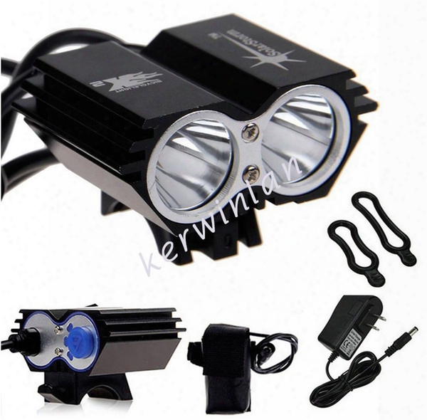 Solarstorm Bike Lights Headlamp Headlight 2x Cree U2 Led 2000lm Front Bicycle Light Bike Outdoor Flash Lights +battery Pack+charger