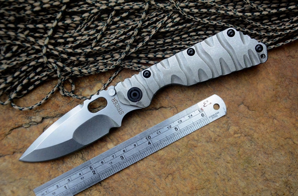 Strider Folding Knife Smf Tactical D2 Blade Stonewashed Tc4 Titanium Handle Outdoor Survival Camping Pocket Knife Edc Tool Free Shipping