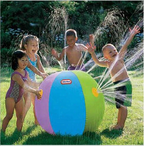 Summer Inflatable Water Spray Balloon Outdoors Play In The Water Beach Ball Children Toy Ball