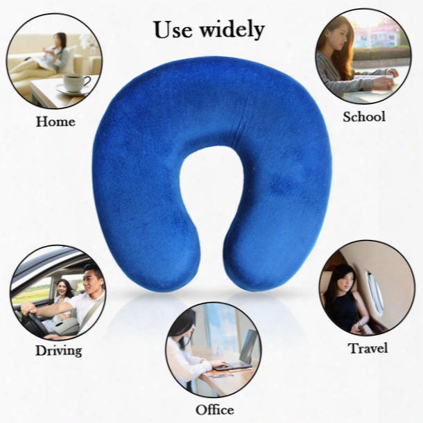 Therapeutic Memory Foam Pillow Microfiber Cushion Best For Your Neck And Head U Shaped Car Home Office Outdoor Travel Hiking Piilow