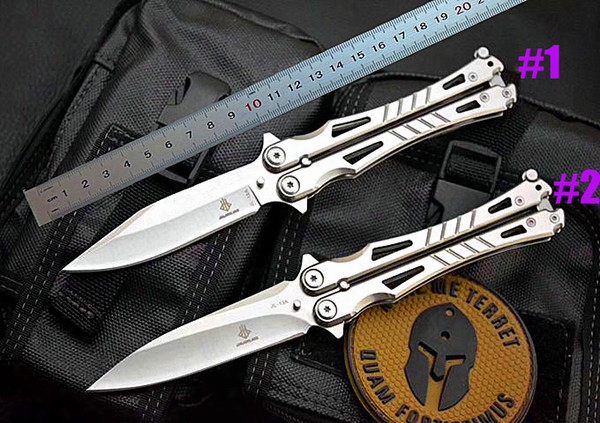 Top Quality Jl13 Butterfly Knives 440c Satin Blade Balisong Knife Outdoor Camping Tactical Knives With Nylon Bag