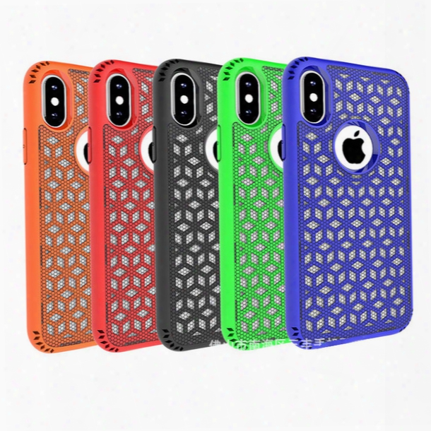 Ultra Slim Super Thin Mesh Design Heat Dissipation Hole Sprotective Cases For Apple Iphone X/10 Hybrid Duaal Layers Protective Cover