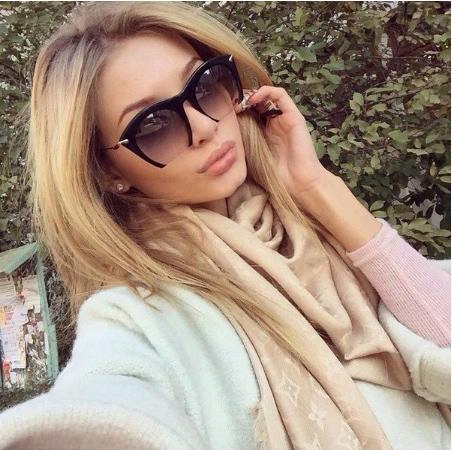 Wholesale-2016 Women Half Frame Sunglasses New Brand Designer Fashion Gafas Lentes De Sol Vintage Lunette Cat Eye Eyewear Men Outdoor G45