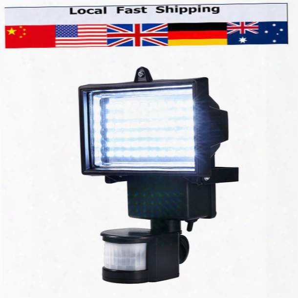 Wholesale- 60 Leds Solar Led Floodlight Outdoor Cool White Pir Motion Sensor Led Flood Light Lamp For Garden Path Wall Emergency Lighting