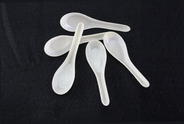 Wholesale Asian Soup Spoons Saimin Ramen White Plastic Spoon Outdoor Disposable Spoons Dining Food Sale Fast Free Ship Ping