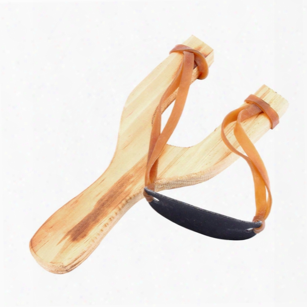 Wholesale-ood Style Wooden Sling Shot Toy Slingshot Outdoor Hunitng Catapult