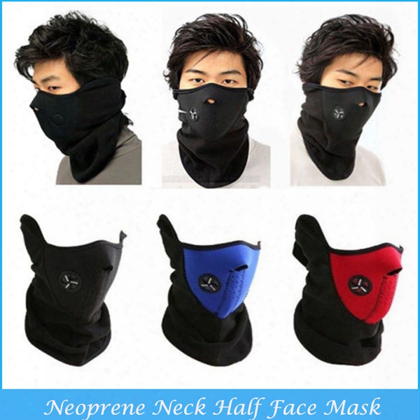 10pcs Ski Snowboard Bike Motorcycl Face Mask Neoprene Thermal Neck Warm Half Helmet Winter Veil Guard For Outdoor Sport C9-10