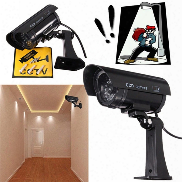 10pcs/lot Dummy Simulation Ir Security Camera With Blinking Led And Realistic Wiring For Indoor / Outdoor Deter Theft / Robbery Cct_702