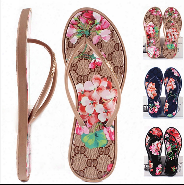 2016 New Women Summer Fashion Flip Flops Arrival Fashion Women&#039;s Brand Shoes Flowers And Comfortable Outdoor Flat Sandals Beach Slippers