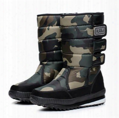 2016 Winter Warm Men&#039;s Thickening Platforms Waterproof Shoes Military Desert Male Knee-high Snow Boots Outdoor Hunting Botas,size38-47