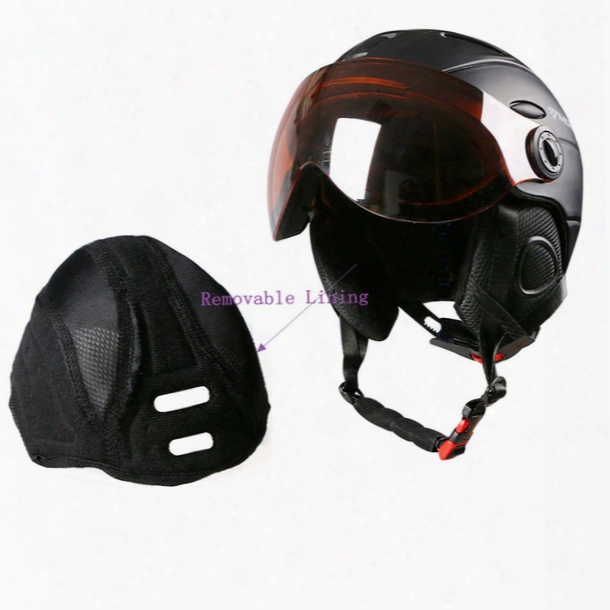 3 Size Winter Outdoor Skiing Safety Sports Helmet With Fashion Goggles Washable Lining High Quality Eps+pc