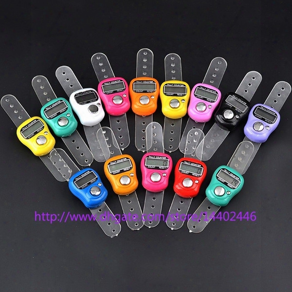 300pcs/lot Mini Hand Hold Handed Band Tally Counter Lcd Digital Screen Finger Ring Electronic Had Count Tasbeeh Tasbih Dhl Free Shipping