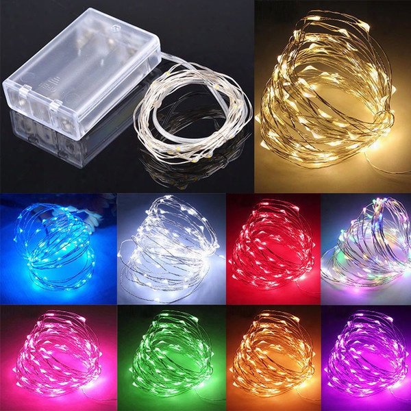 5m 50 Led String Copper Wire Fairy Lights Battery Powered Waterproof Outdoor String Fairy Light Ship By Dhl