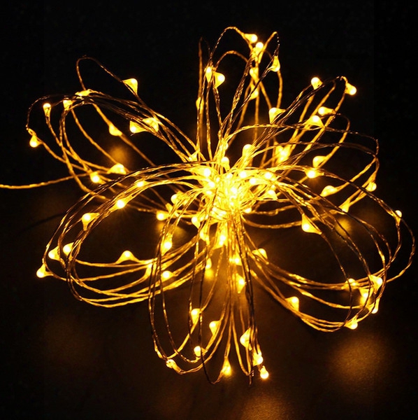 8 Colors 10m 100 Led Copper Wire Led String Light Starry Light Outdoor Garden Christmas Wedding Party Decoration