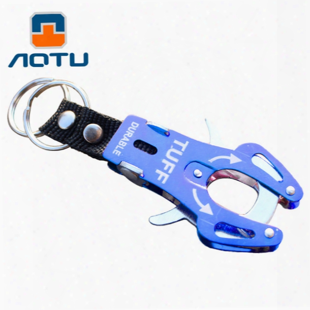 Aotu Outdoor Multitool Tiger Buckle Aluminum Alkoy Hanging Keychain Camping Equipment Climbing Carabiner Surv Ival Kit Tool 056