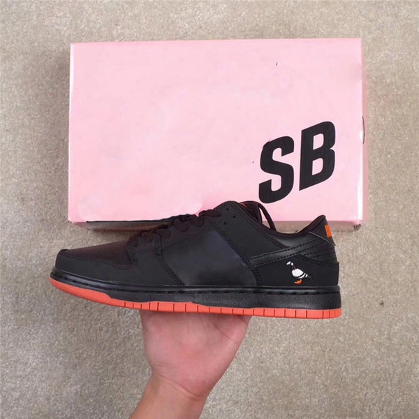 Authentic Quality Dunk Sb Low Trd Qs Pigeon Black Orange Sports Shoes Jeff Staple Shoes With Box