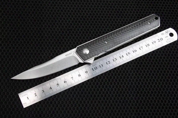 Boker Kwaiken Flipper Folding Knife Carbon Fiber Handle Vg-10 Steel Outdoor Camping Survival Knives Ball Bearing System Edc Po Cket Knife