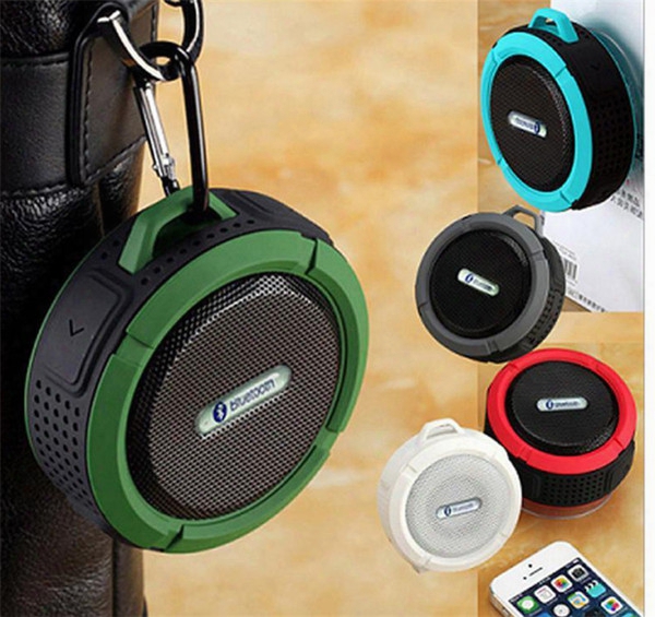 C6 Ipx7 Outdoor Sports Portable Waterproof Wireless Bluetooth Speaker Suction Cup Handsfree Mic Voice Box For Iphone Samsung Phone Dhl