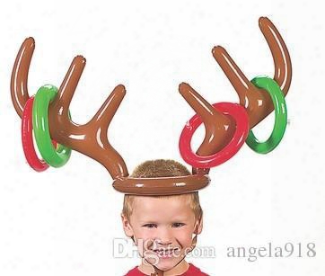 Christmas Cute Deer Head Shape Ferrule Game Tools For Kids Inflatable Toys Balloons Party Birthday Decoration Outsoor Game Toys E1708