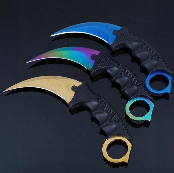 Cs Go Hunting Fixed Knife Karambit Tactical Combat Survival Neck Cla W Knives Utility Camping Outdoor Pocket Rescue Edc Tools