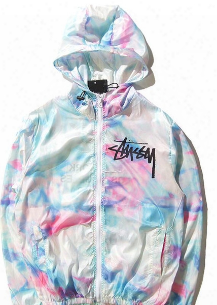 Designer Tie-dye Jackets For Men Women Windbreakers Hip Hop Outdoor Sport Bomber Jacket Streetwear Thin Windbreaker