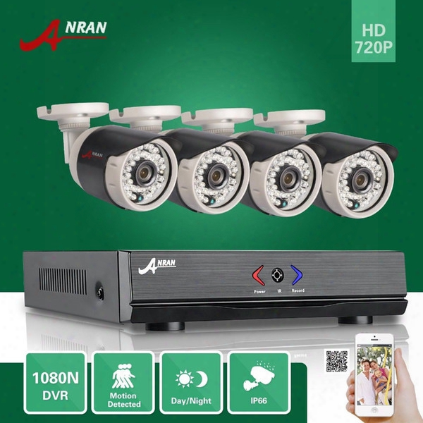 Dhl Free Anran 4ch Hdmi 1080n Ahd Dvr Hd Day Night 1800tvl 36ir Ir-cut Waterproof Outdoor Security Camera Cctv Home Surveillance System