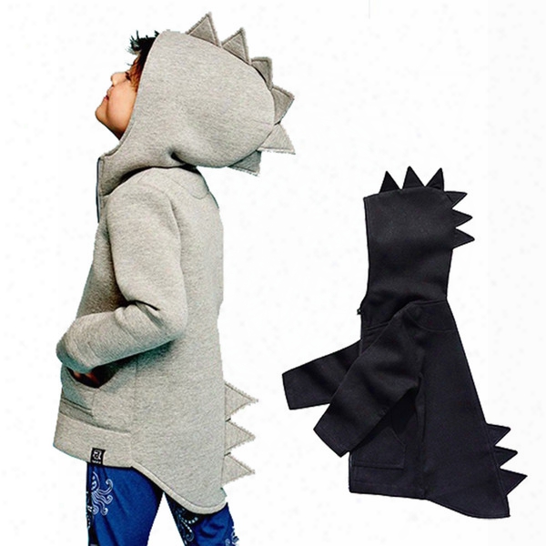 Dinosaur Hoodies Heavy Woolen Cloth Zipper Kids Autumn Winter Children&#039;s Boys Giirls Coats Outdoor Sport Jackets Outfits 1-5t