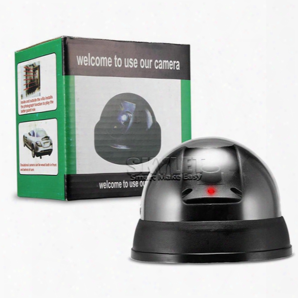 Dummy Dome Surveillance Security Camera With Led Sensor Light Outdoor Fake Camera For Home Security With Retail Package