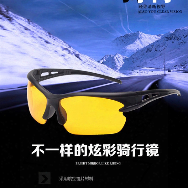 Fashion Night Vision Goggles Sunglassses Outdoor Sports Driving Bicycle Bike Graced Glasses Explosion-proof Security Half Frame Sunglasses