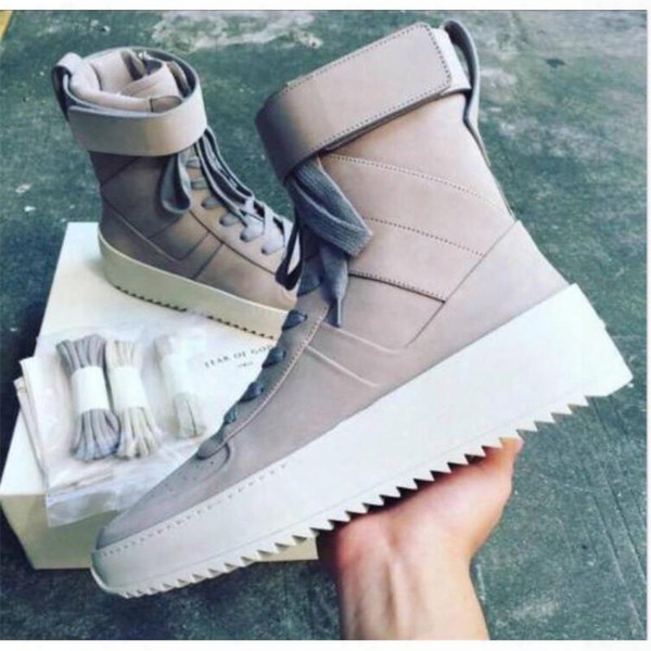 Fear Of God Fog Military High-top Sneakers Nubuck Outdoor Boots Fog Jerry L Orenzo Kanye Blaack Nylon Running Shoes