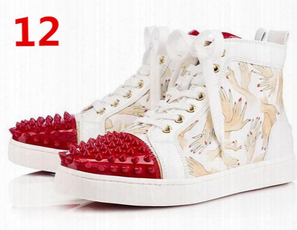 France Luxury Designer Brand Men Women Red Bottom Sneaker Shoes Fashion Spikes Flat Lou Fashion Outdoor Sneakers Party Trainers 36-46 458